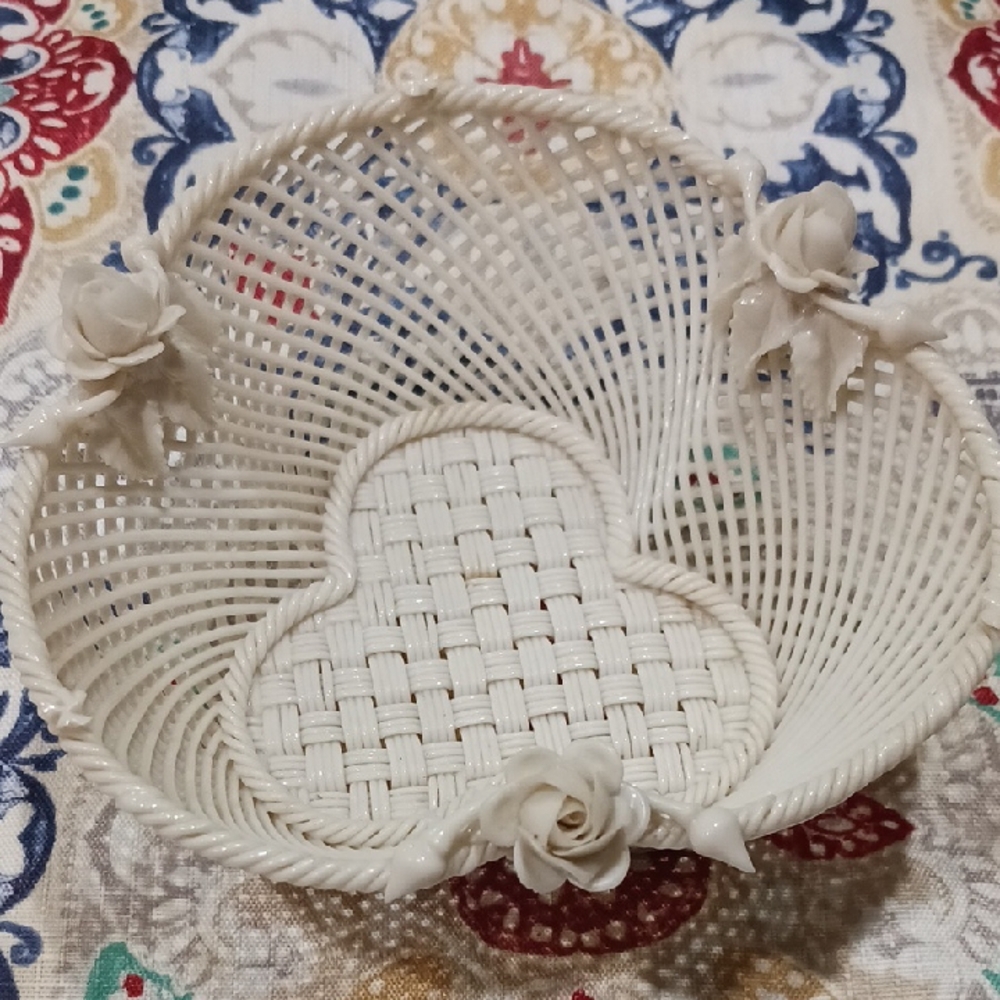 Elegant Woven Basket with Floral Accents